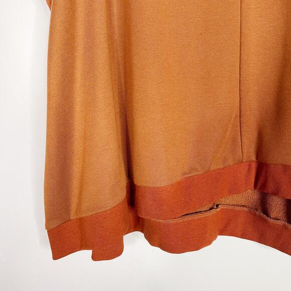 Boutique Womens Large L Orange Oversized Sweater Poncho Short Sleeve Casual - Picture 5 of 6